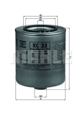 KC 33 MAHLE+ORIGINAL Fuel filter