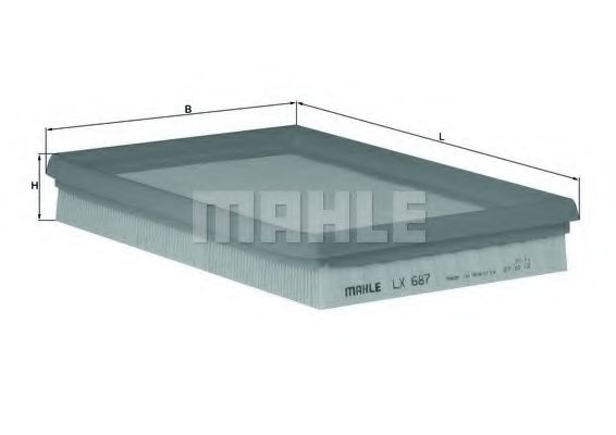 LX 687 MAHLE+ORIGINAL Air Filter