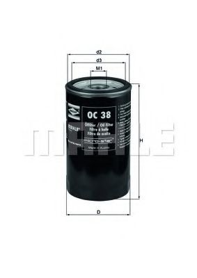 OC 38 MAHLE+ORIGINAL Oil Filter