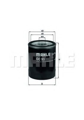 OC 93 MAHLE+ORIGINAL Oil Filter