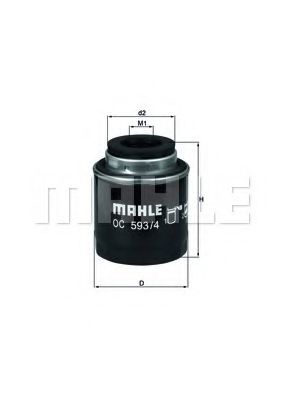 OC 593/4 MAHLE+ORIGINAL Oil Filter