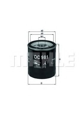 OC 981 MAHLE+ORIGINAL Oil Filter