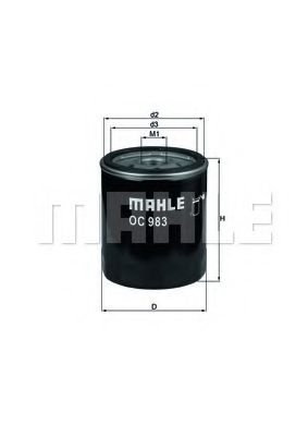 OC 983 MAHLE+ORIGINAL Oil Filter