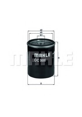 OC 986 MAHLE+ORIGINAL Oil Filter