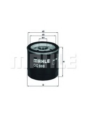 OC 988 MAHLE+ORIGINAL Oil Filter