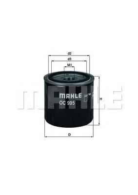 OC 995 MAHLE+ORIGINAL Oil Filter