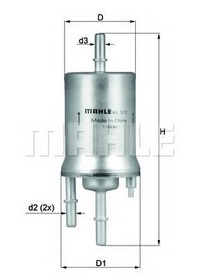 KL 572 MAHLE+ORIGINAL Fuel filter