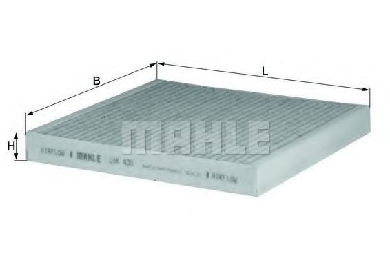 LAK 430 MAHLE+ORIGINAL Filter, interior air