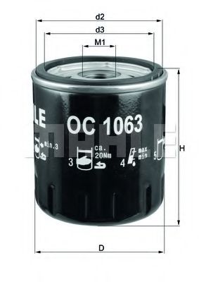 OC 1063 MAHLE+ORIGINAL Oil Filter