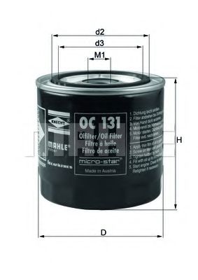 OC 131 MAHLE+ORIGINAL Oil Filter