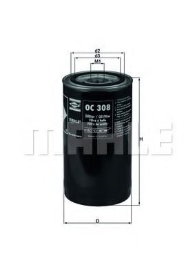 OC 308 MAHLE+ORIGINAL Oil Filter