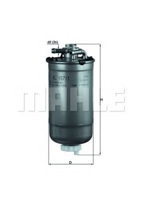 KL 157/1D MAHLE+ORIGINAL Fuel filter