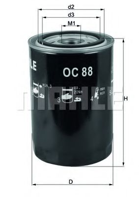 OC 88 MAHLE+ORIGINAL Oil Filter