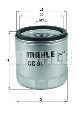 OC 91D1 MAHLE+ORIGINAL Ölfilter