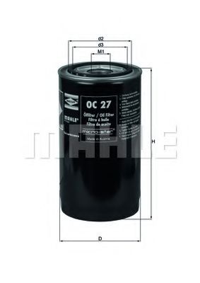OC 27 MAHLE+ORIGINAL Oil Filter