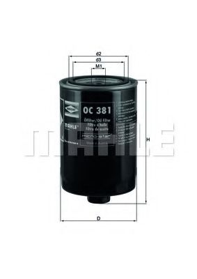 OC 381 MAHLE+ORIGINAL Oil Filter