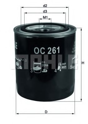 OC 261 MAHLE+ORIGINAL Oil Filter