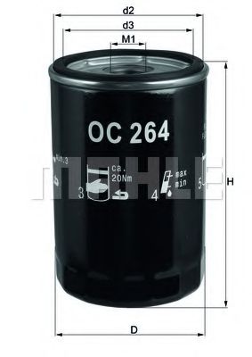 OC 264 MAHLE+ORIGINAL Oil Filter