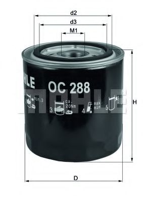 OC 288 MAHLE+ORIGINAL Oil Filter