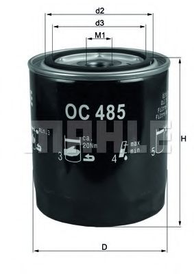 OC 485 MAHLE+ORIGINAL Oil Filter