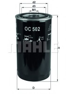 OC 502 MAHLE+ORIGINAL Oil Filter