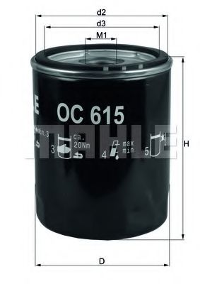 OC 615 MAHLE+ORIGINAL Oil Filter