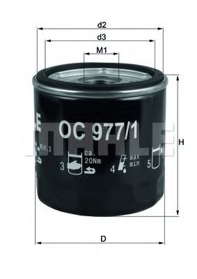 OC 977/1 MAHLE+ORIGINAL Oil Filter