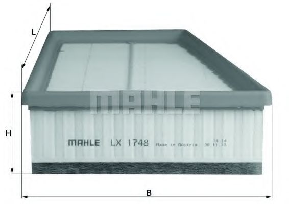 LX 1748 MAHLE+ORIGINAL Воздушный фильтр