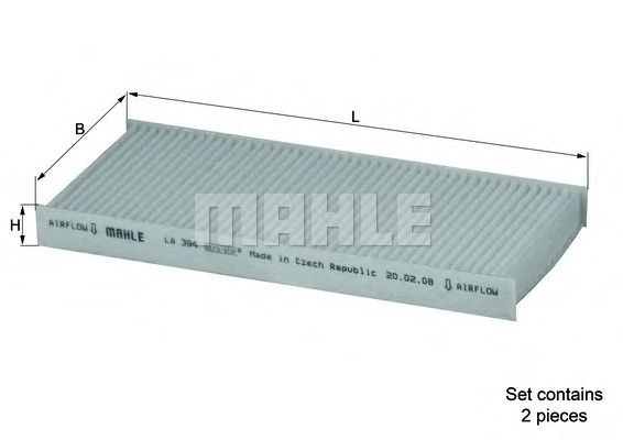 LA 394/S MAHLE+ORIGINAL Filter, interior air
