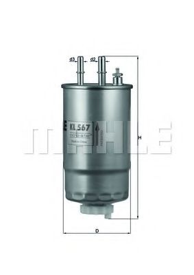 KL 567 MAHLE+ORIGINAL Fuel filter