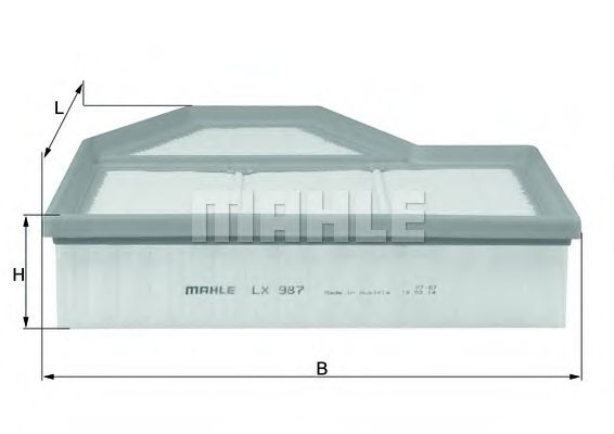 LX 987 MAHLE+ORIGINAL Air Filter