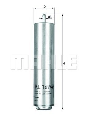 KL 169/4D MAHLE+ORIGINAL Топливный фильтр