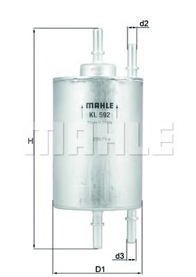 KL 592 MAHLE+ORIGINAL Fuel filter