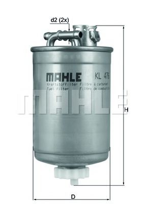KL 476D MAHLE+ORIGINAL Fuel filter