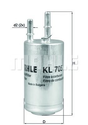 KL 705 MAHLE+ORIGINAL Топливный фильтр