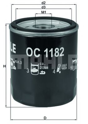OC 1182 MAHLE+ORIGINAL Oil Filter