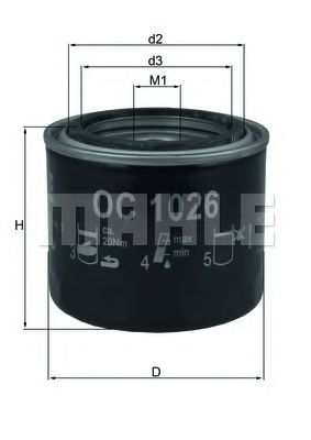 OC 1026 MAHLE+ORIGINAL Oil Filter