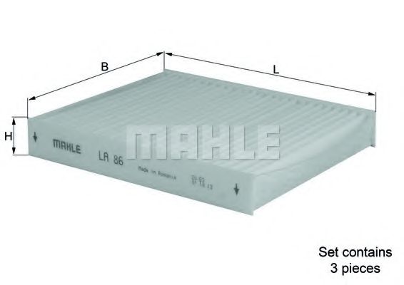 LA 86/S MAHLE+ORIGINAL Filter, interior air