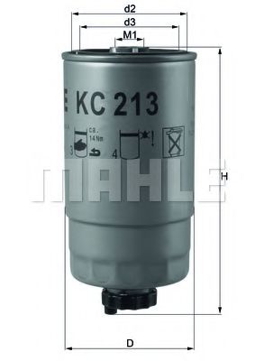 KC 213 MAHLE+ORIGINAL Fuel filter