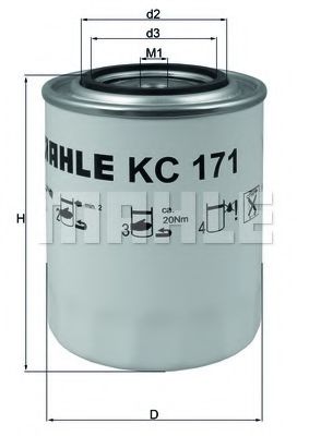 KC 171 MAHLE+ORIGINAL Fuel filter