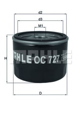 OC 727 MAHLE+ORIGINAL Oil Filter