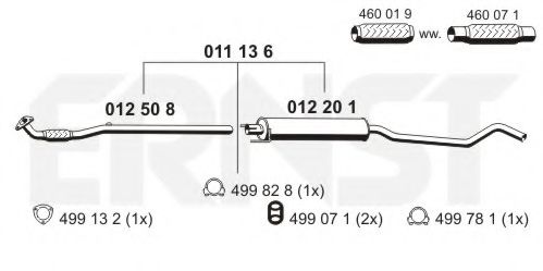 011136 ERNST Exhaust System Exhaust Pipe
