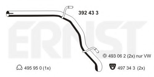 392433 ERNST Exhaust System Exhaust Pipe