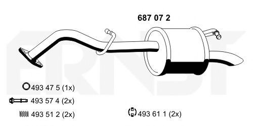 687072 ERNST Cylinder Head Gasket, cylinder head