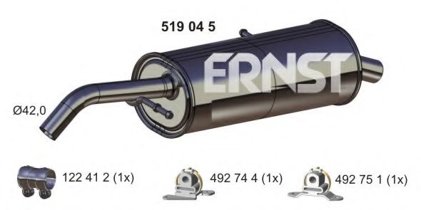 519045 ERNST Exhaust System End Silencer