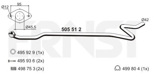 505505 ERNST Exhaust System Exhaust Pipe