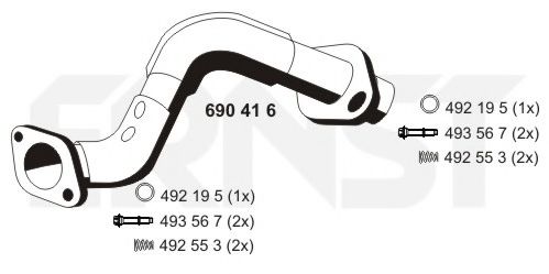 690416 ERNST Exhaust System Exhaust Pipe
