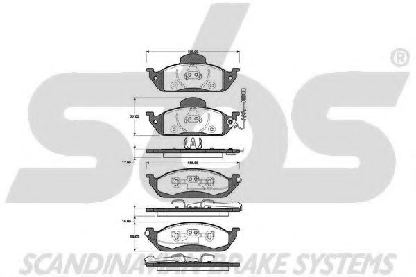 1501223342 SBS Brake System Brake Pad Set, disc brake