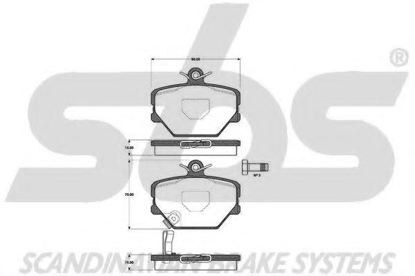 1501223344 SBS Тормозная система Комплект тормозных колодок, дисковый тормоз