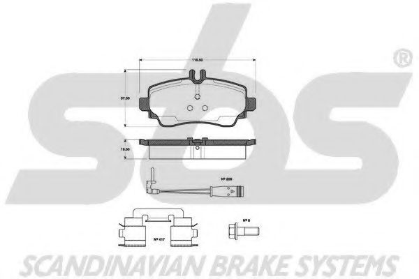 1501223349 SBS Brake Pad Set, disc brake